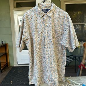Men’s Vintage Large Polo Ralph Lauren Collar shirt summer  camp collar floral